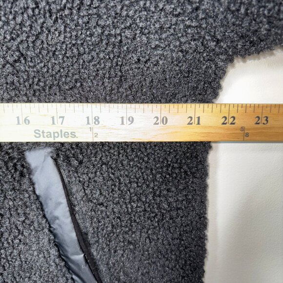 Athleta Cozy Sherpa Snap Sweatshirt Size M Black - Picture 9 of 12